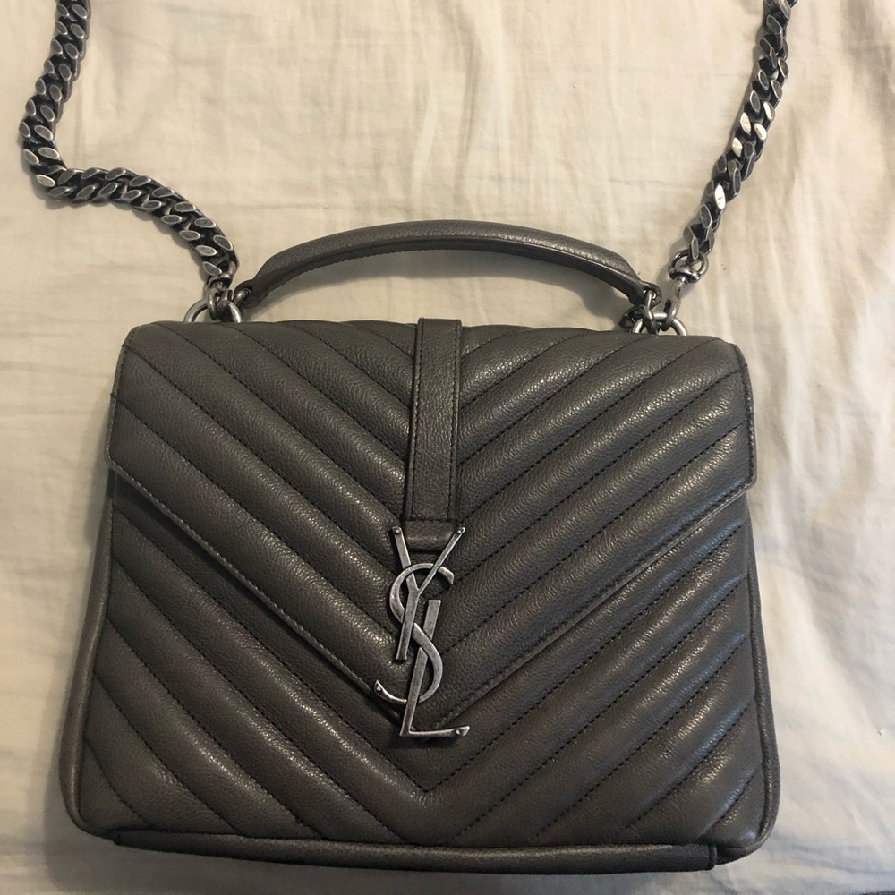 Saint Laurent Grey Chevron bag